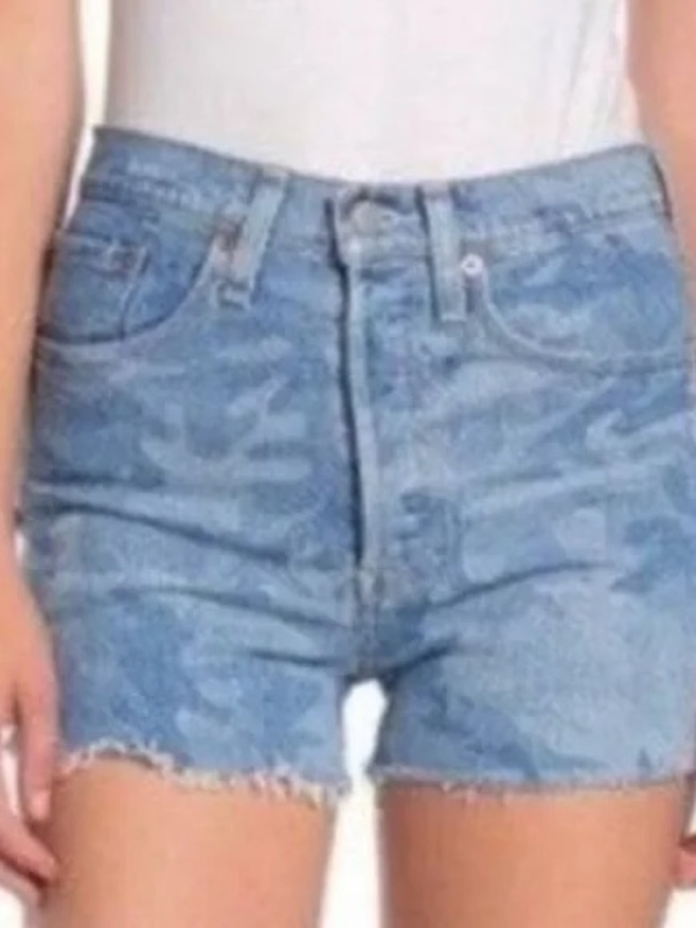 Levi's 501 High Rise Tago Cano Light Blue Denim Shorts